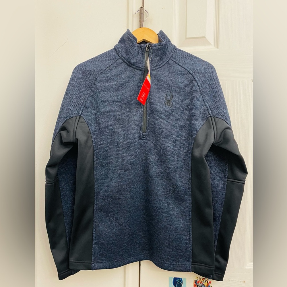 SPYDER MENS OUTBOUND FLEECE JACKET DARK BLUE SIZE MEDIUM
